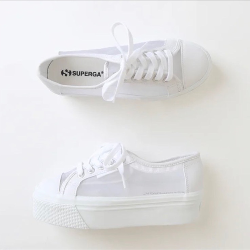 $99 Lulus Superga 2790 MATTENETW White Mesh Platform Sneakers Shoes